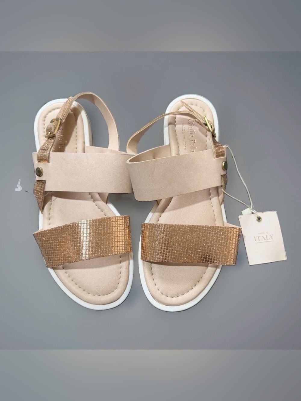 Giulia Palai Women’s Platform Sandals Size 6 Rose Gold Nude Made in Italy NWT